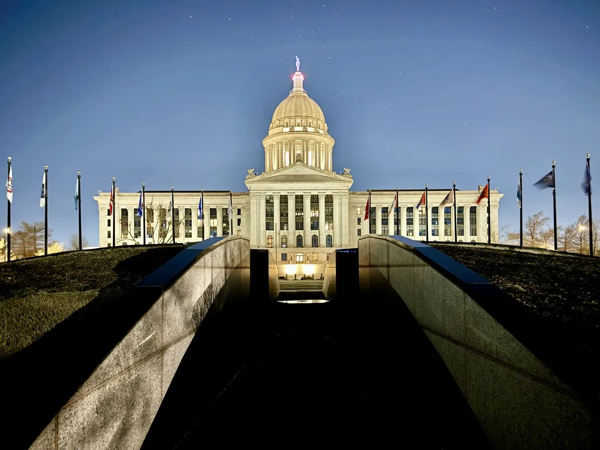 Oklahoma State Capitol seen from The Meeting Place on Lincoln Boulevard